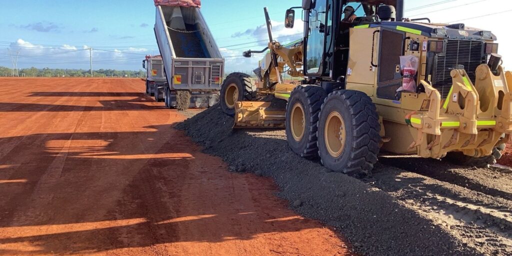 Earthworks and carpark pavement at Mesh and Bar, Brendale