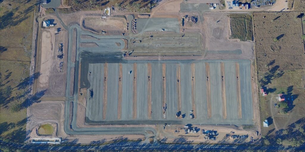 Earthworks and building pads at Palmer Motorama, Lowood