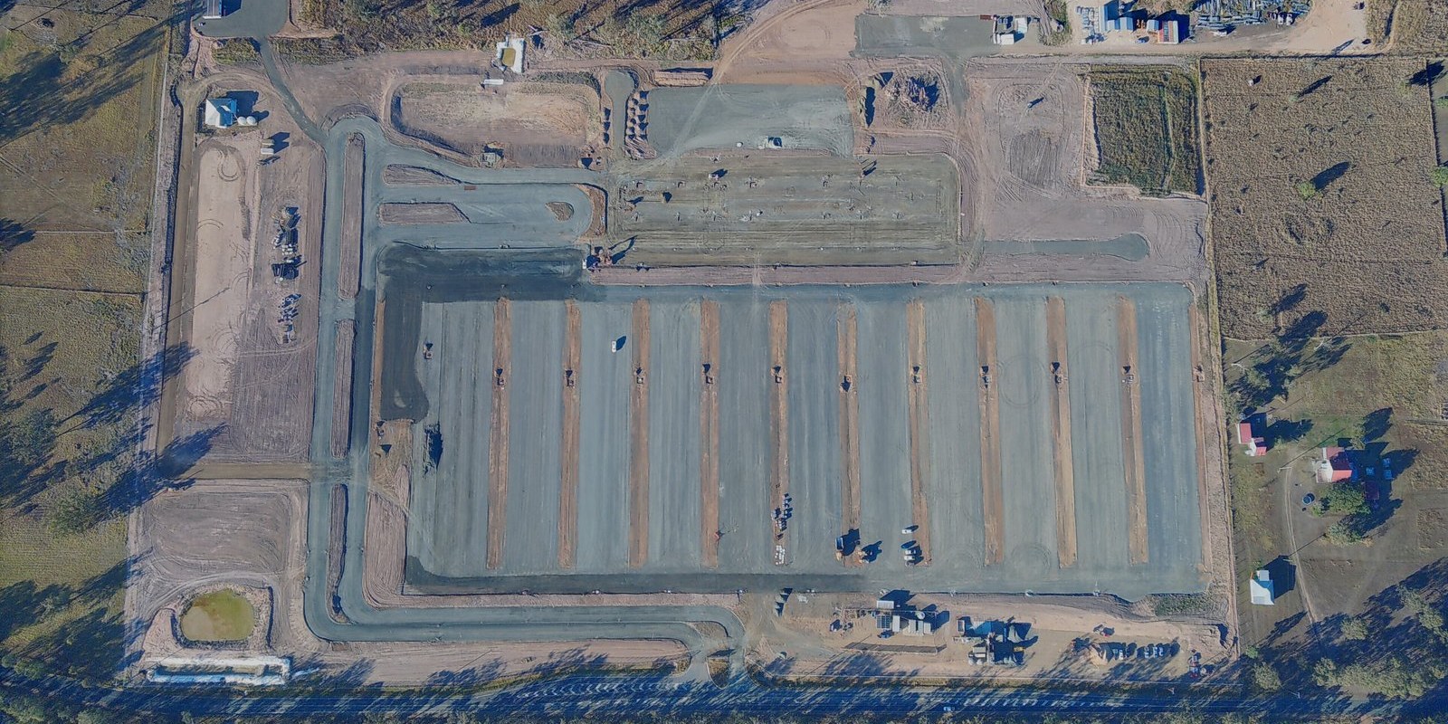 Earthworks and building pads at Palmer Motorama, Lowood