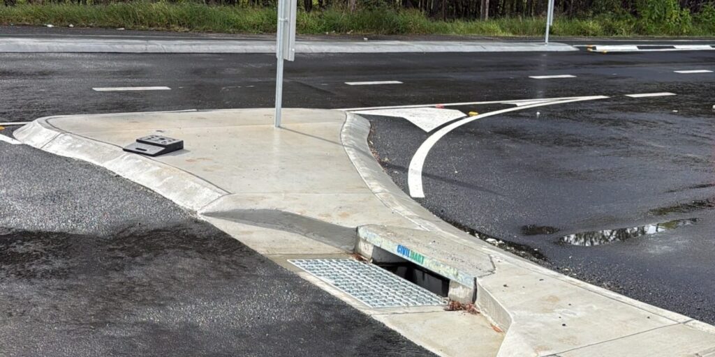 Road junction built to TMR standards on Morayfield Road