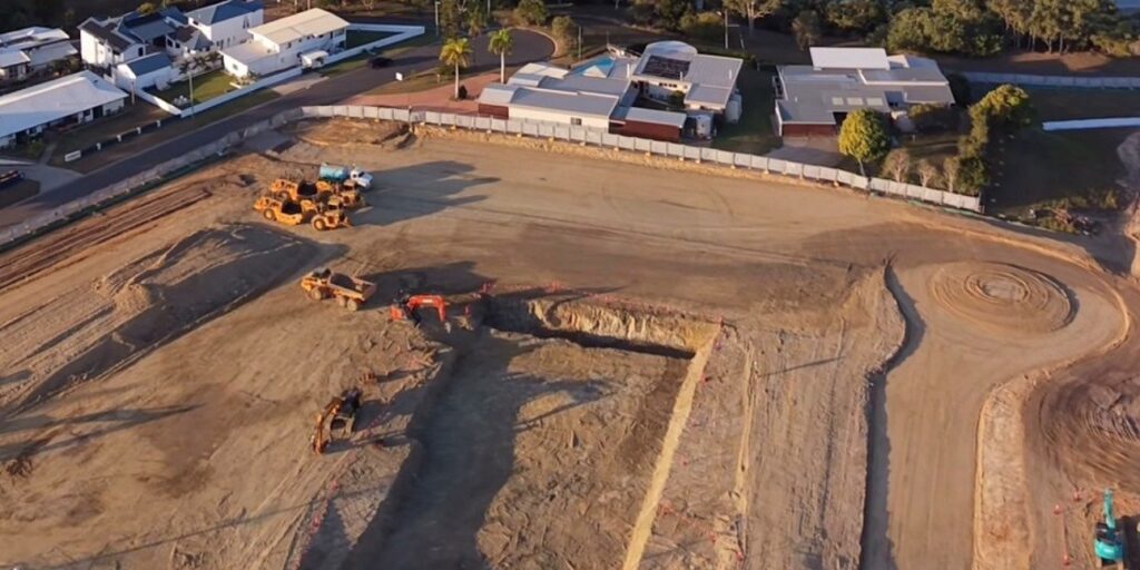 Site works at the Boyne Tannum Aquatic Centre, Boyne Island
